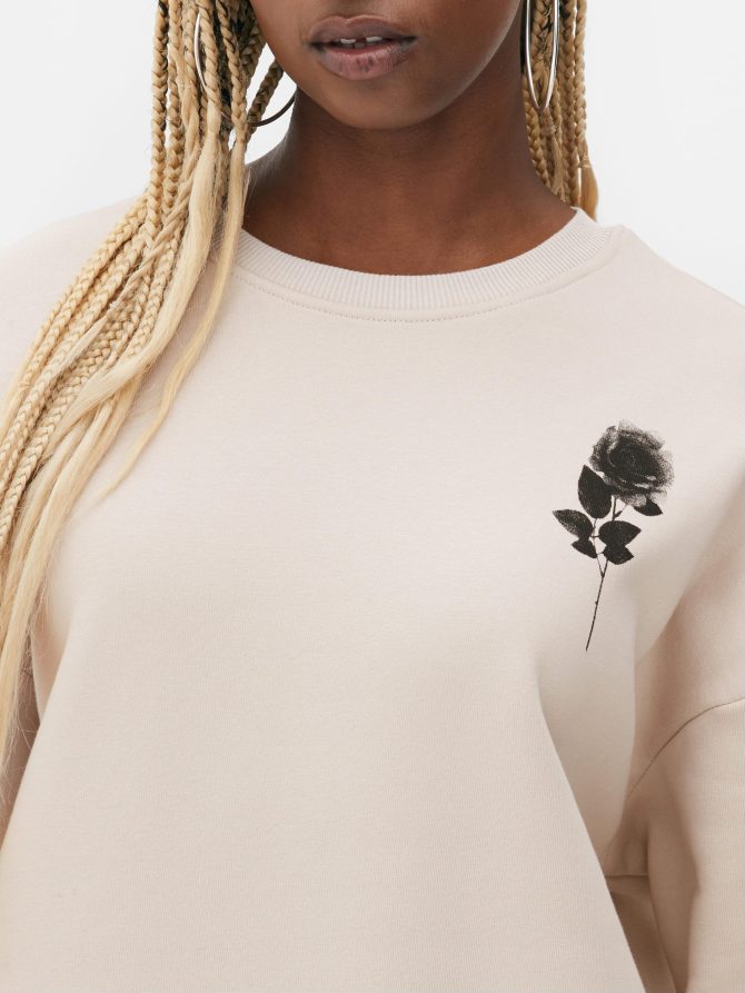 Rose Print Sweatshirt - Image 3