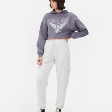 Printed Cropped Hoodie