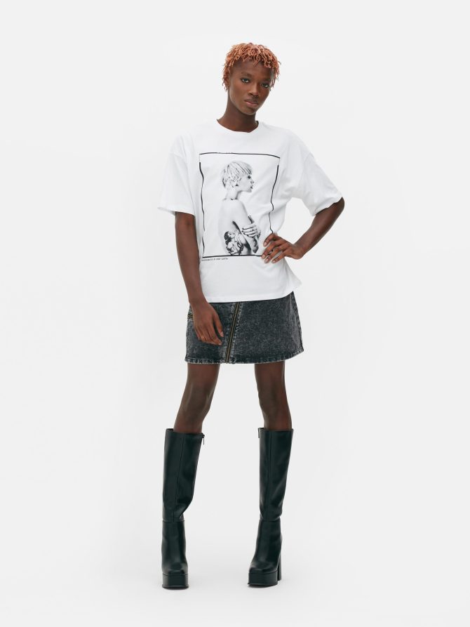 Rita Ora Oversized Print T-Shirt
