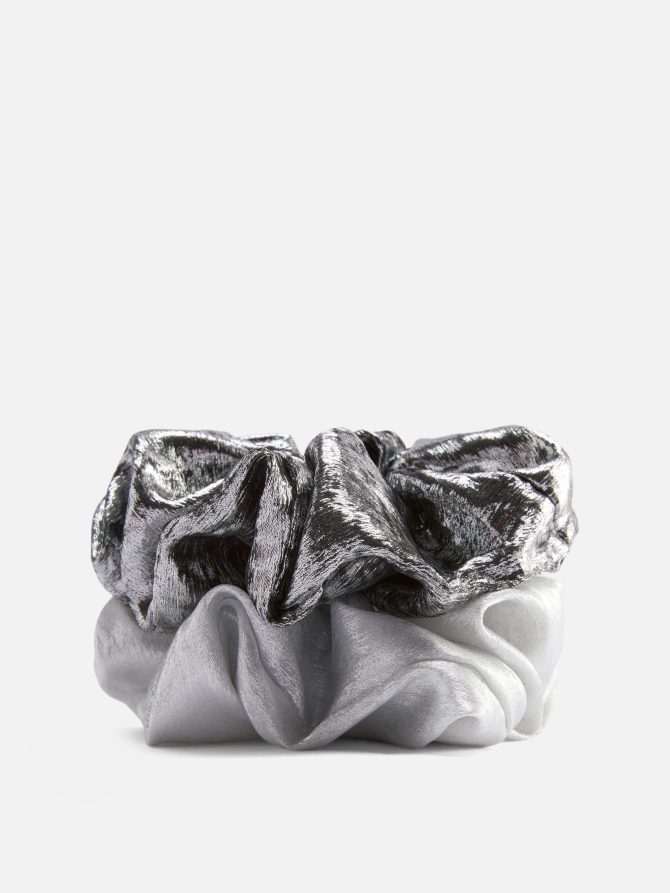 2-Pack Rita Ora Metallic Scrunchie Set