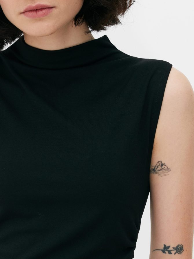 High Neck Jersey Mini Dress - Image 3
