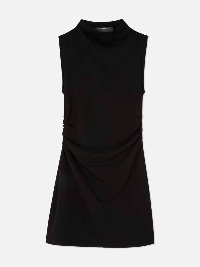 High Neck Jersey Mini Dress - Image 5