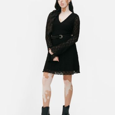 Lace Long Sleeve Mini Dress