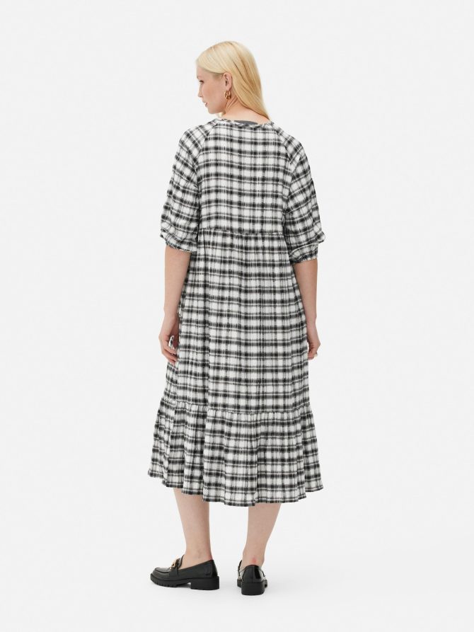 Check Midi Dress - Image 4