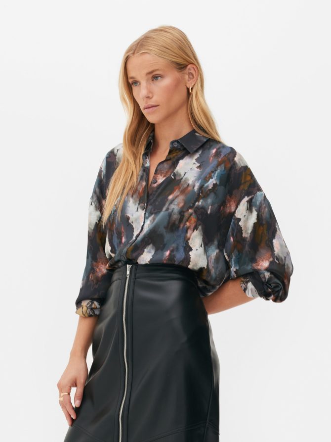 The Edit Abstract Print Blouse - Image 2