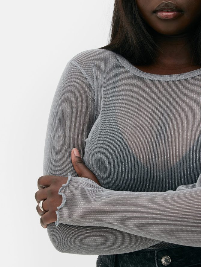 Rita Ora Long Sleeve Mesh Top - Image 3