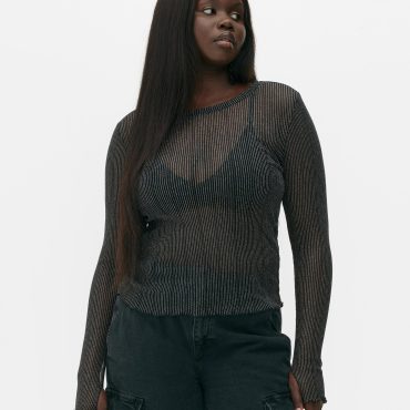Rita Ora Long Sleeve Mesh Top