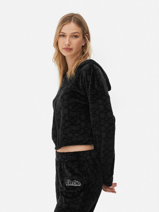 Women's Barbie The Movie Velour Zip Hoodie - Image 2