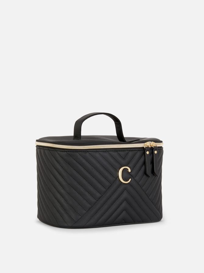 Initial Quilted Makeup Bag - Image 2