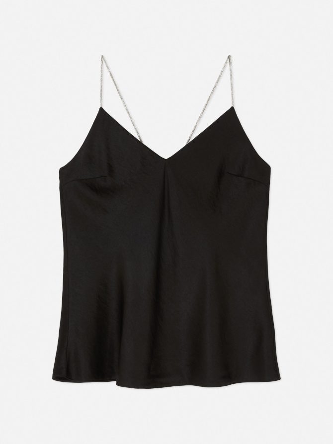 Rhinestone Strap Satin Top - Image 5