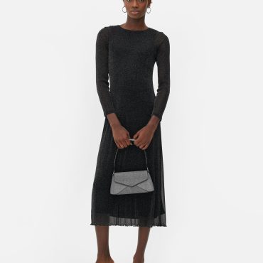 Glitter Mesh Midi Dress