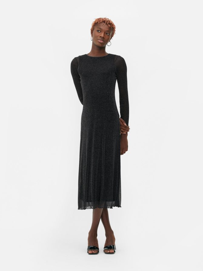 Glitter Mesh Midi Dress - Image 2