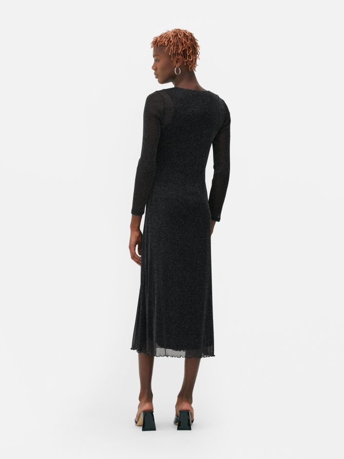 Glitter Mesh Midi Dress - Image 4
