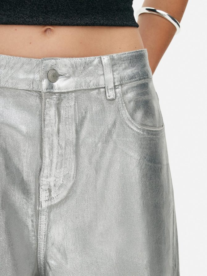 Rita Ora Metallic Wide Leg Pants - Image 4