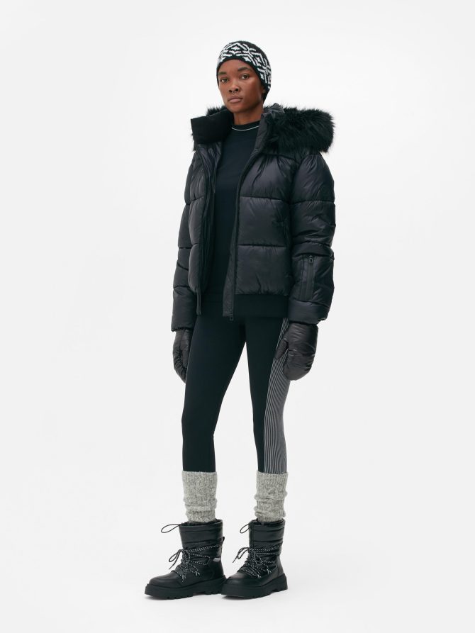 Faux Fur Hood Puffer Jacket - Image 2