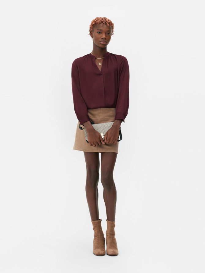 V-Neck Satin Blouse