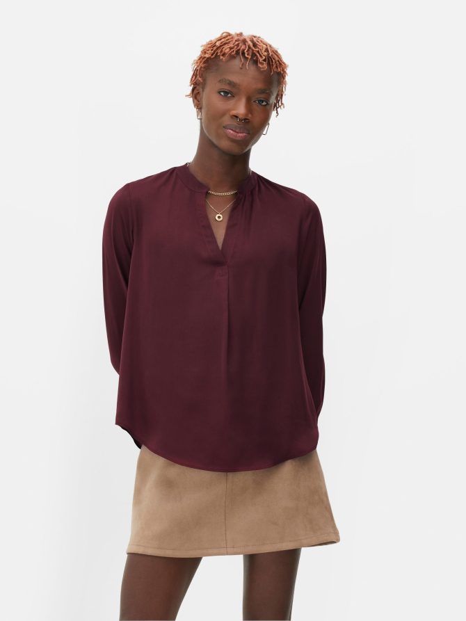 V-Neck Satin Blouse - Image 2