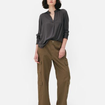 V-Neck Satin Blouse