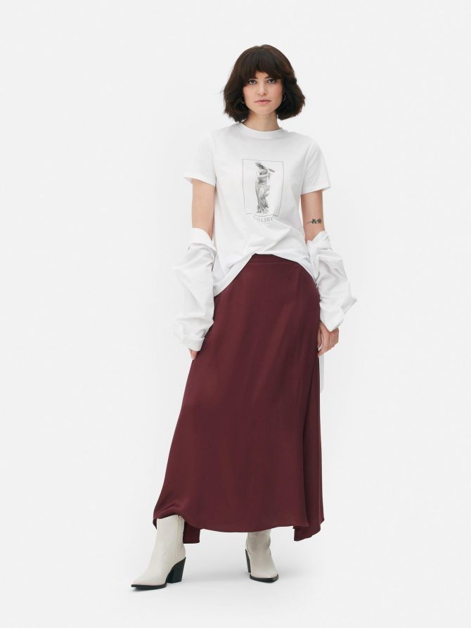 Satin Midi Skirt