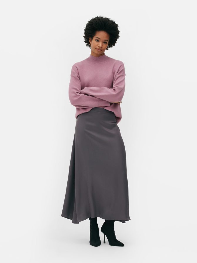 Satin Midi Skirt
