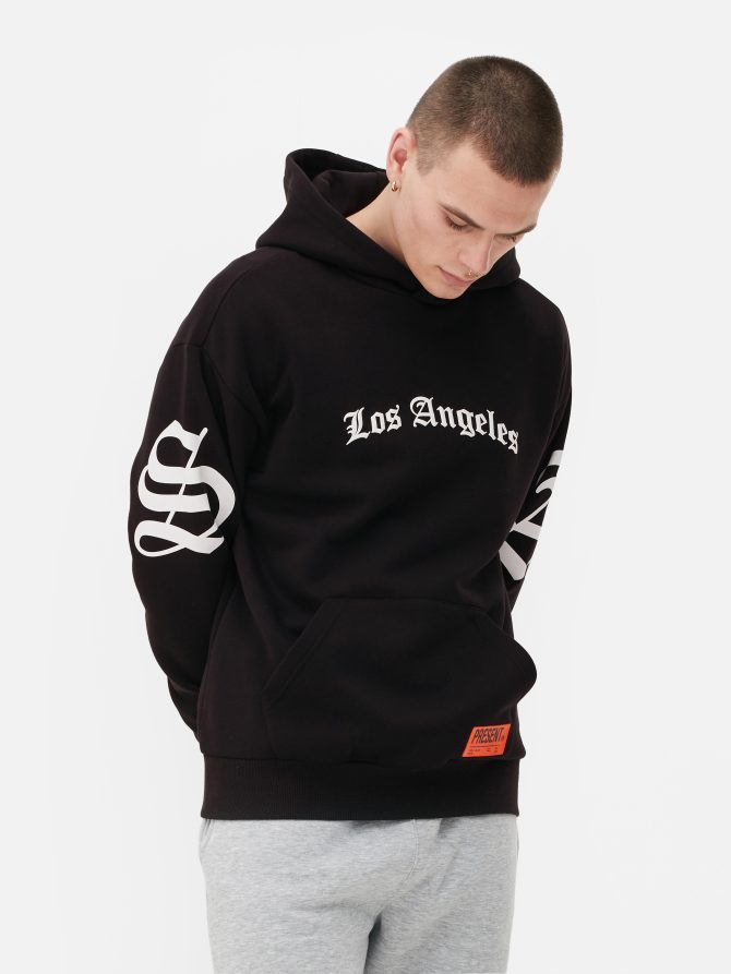 Gothic Los Angeles Print Hoodie - Image 2