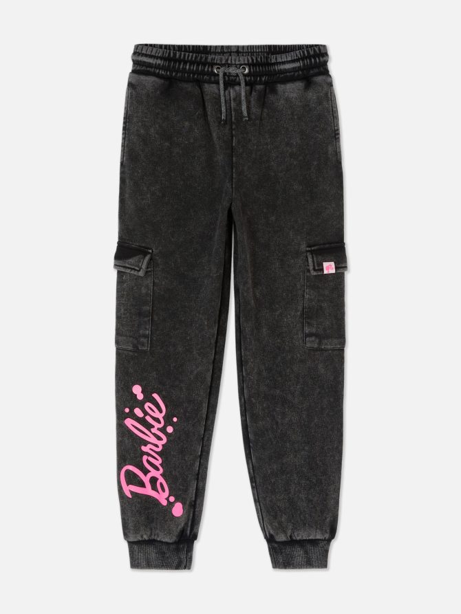 Kids' Barbie Acid Wash Cargo Joggers - Image 3