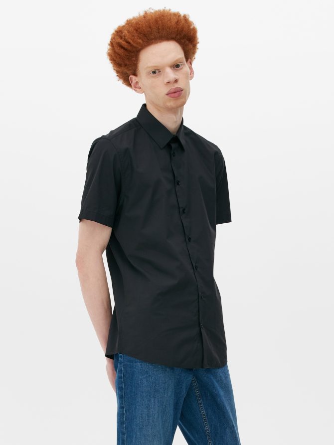 Short Sleeve Slim Fit Dressy Shirt - Image 2